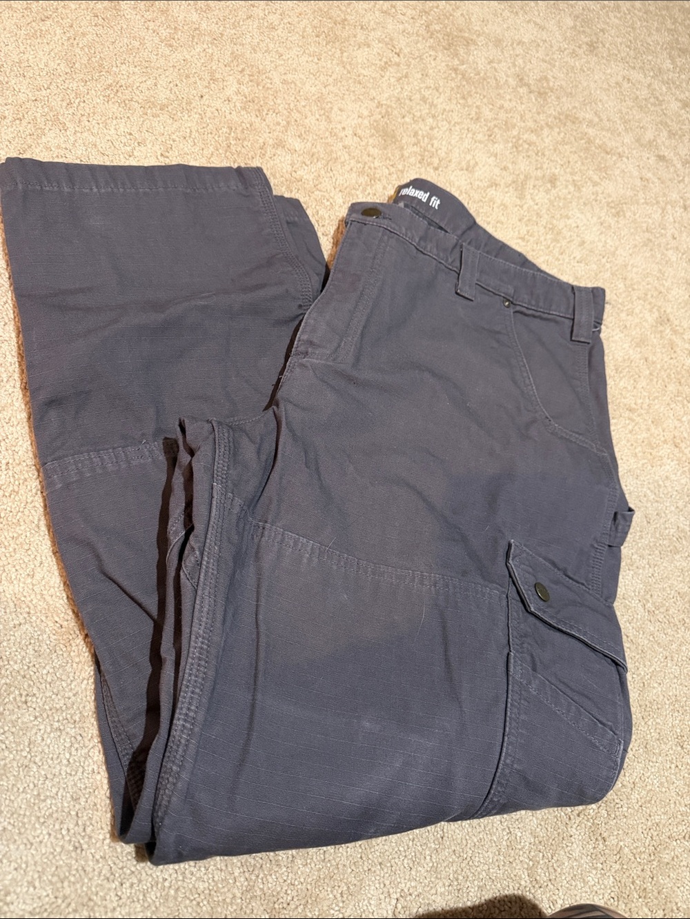 Carhartt Men's flannel lined Cargo Pants gray